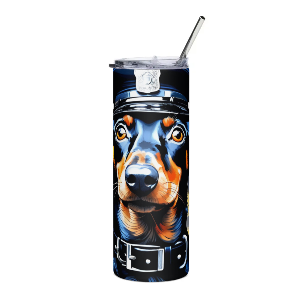 PugMug Custom Black Dachshund Stainless Steel Tumbler