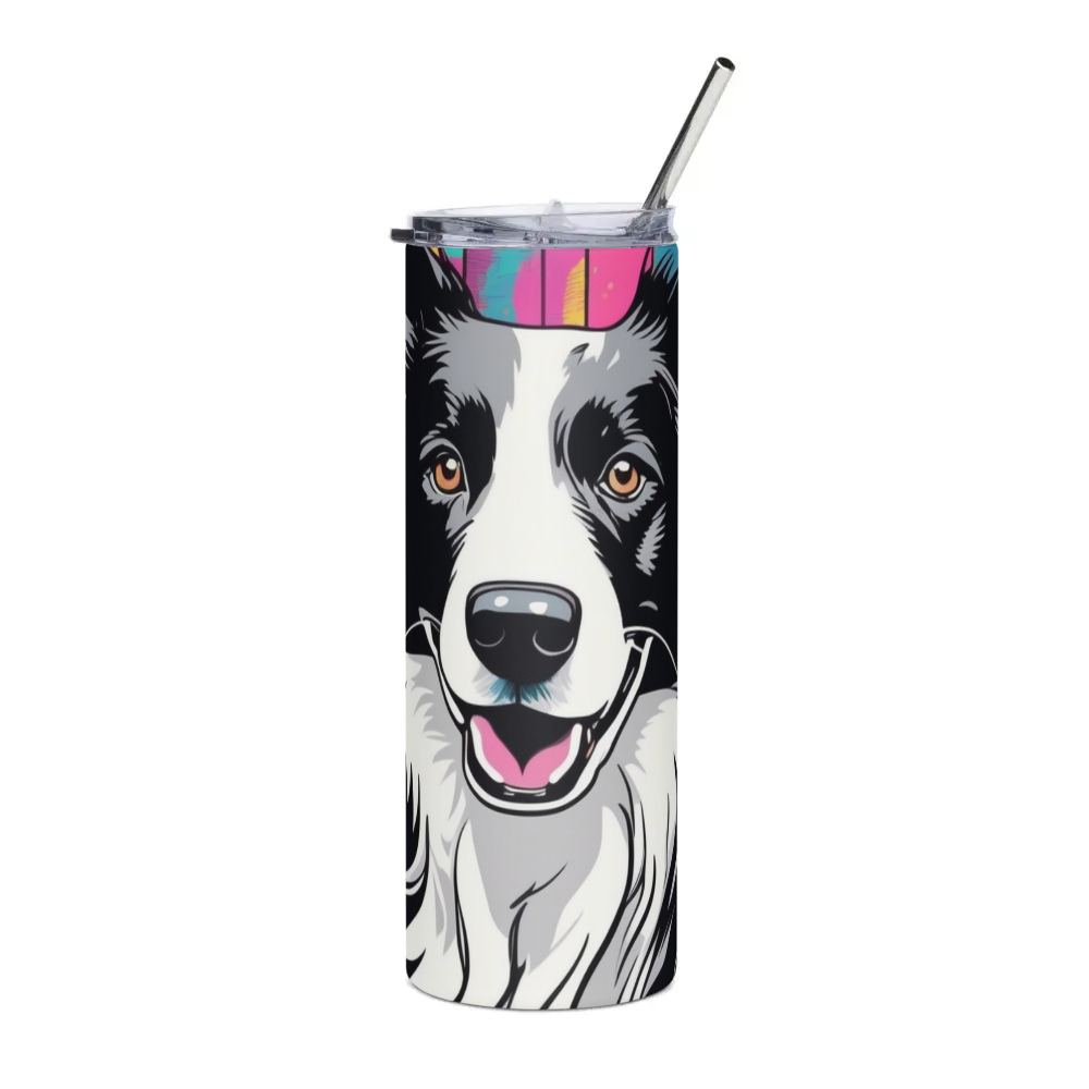 PugMug Custom Border Collie Stainless Steel Tumbler