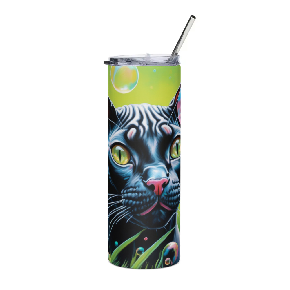 PugMug Custom Black Sphynx Cat Stainless Steel Tumbler