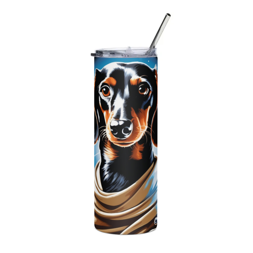 PugMug Custom Black Dachshund Stainless Steel Tumbler