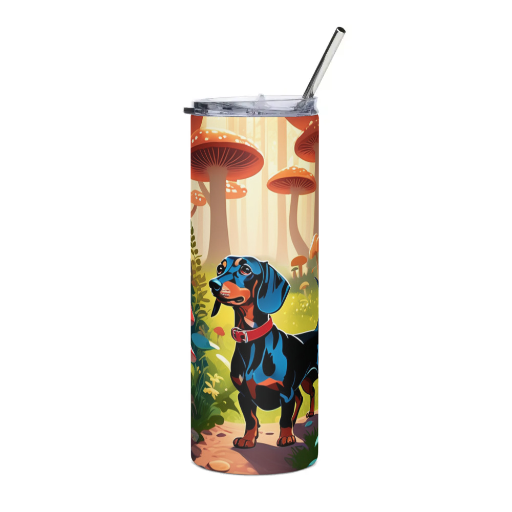 PugMug Custom Black Dachshund Stainless Steel Tumbler