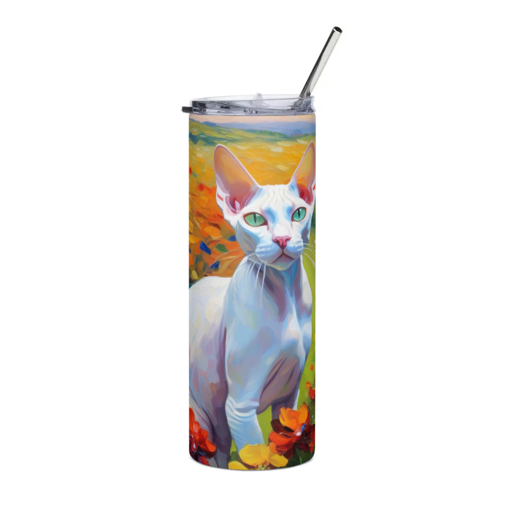 PugMug Custom White Sphynx Cat Stainless Steel Tumbler