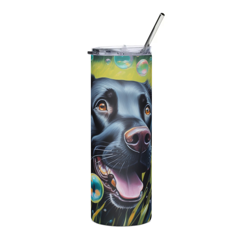 PugMug Custom Black Labrador Retriever Stainless Steel Tumbler