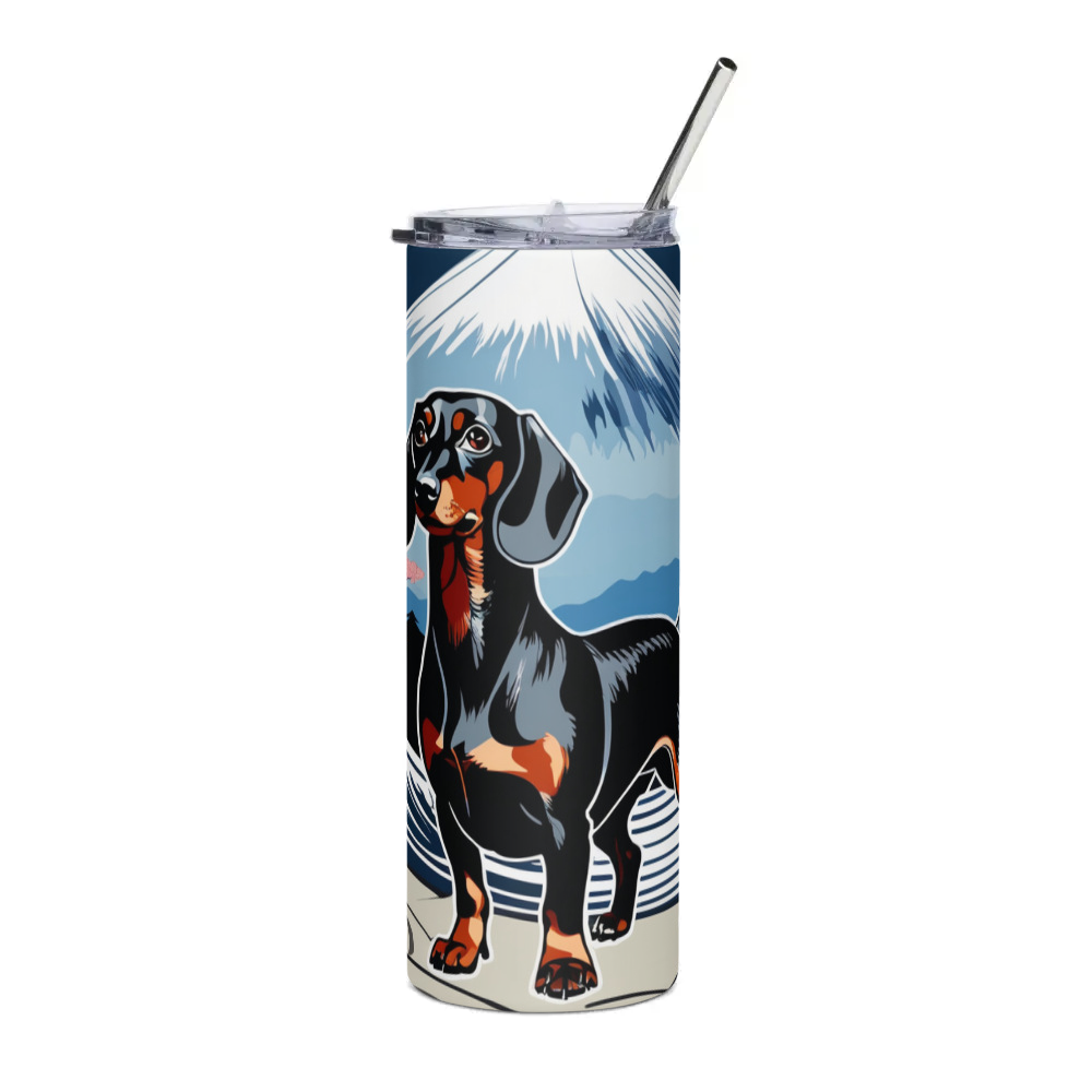 PugMug Custom Black Dachshund Stainless Steel Tumbler