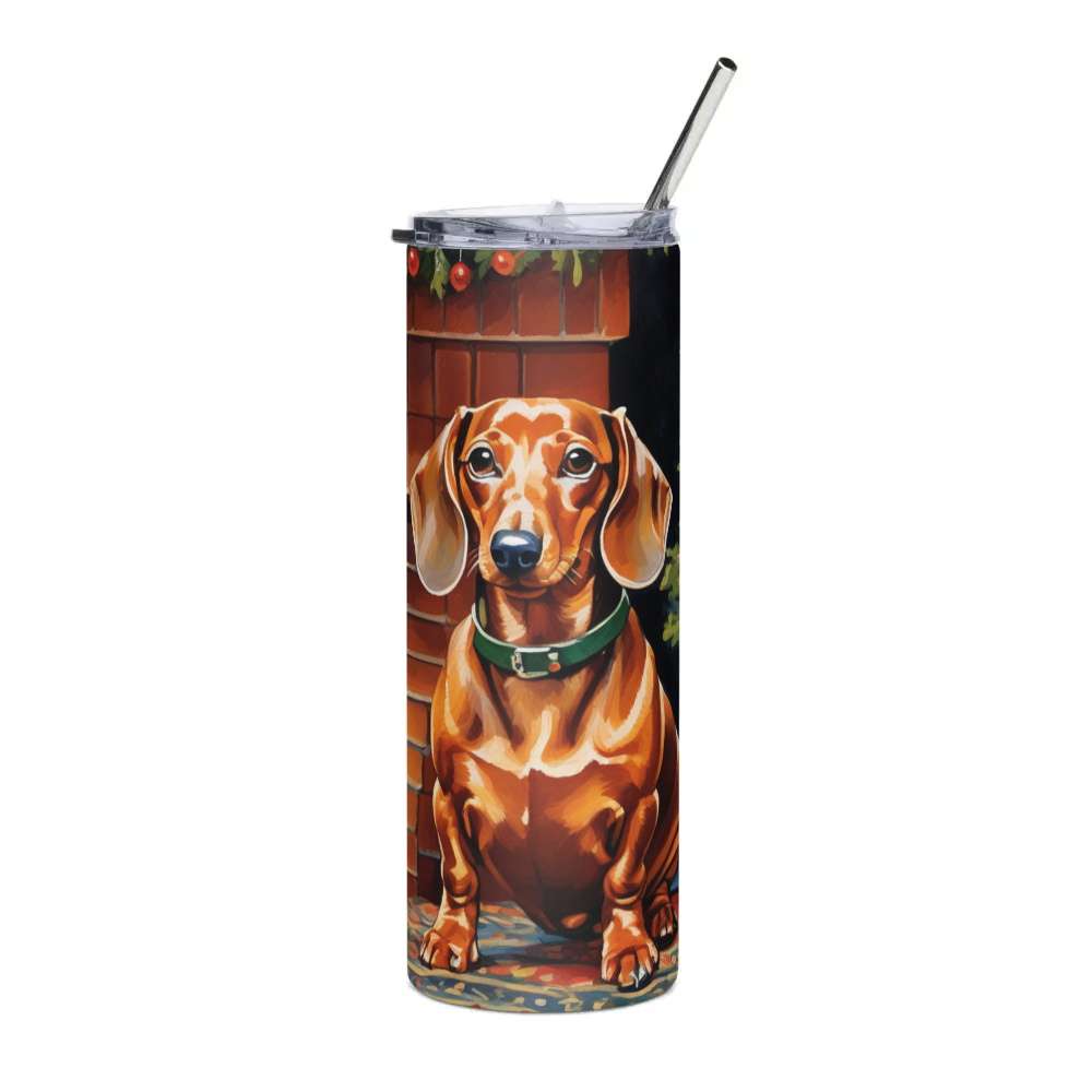 PugMug Custom Tan Dachshund Stainless Steel Tumbler