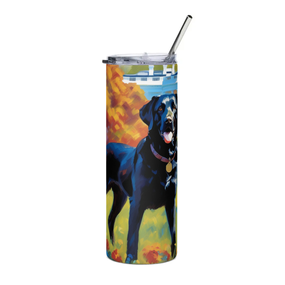 PugMug Custom Black Labrador Retriever Stainless Steel Tumbler