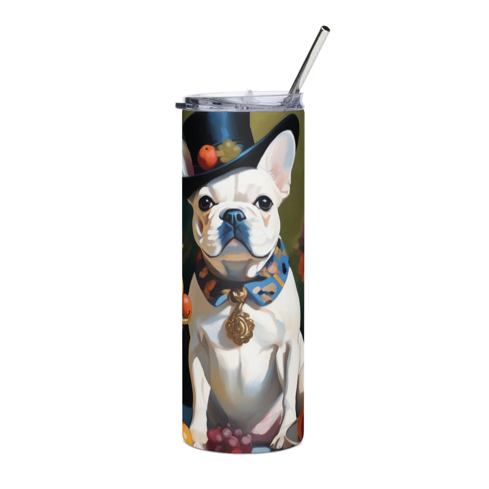 PugMug Custom White French Bulldog Stainless Steel Tumbler