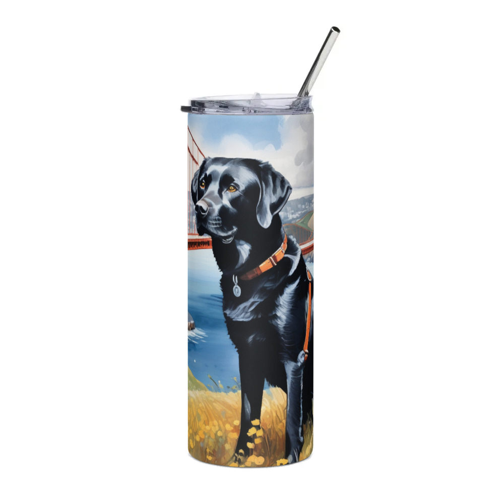 PugMug Custom Black Labrador Retriever Stainless Steel Tumbler