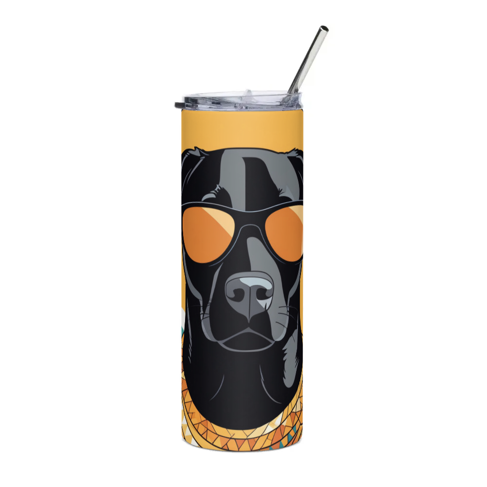 PugMug Custom Black Labrador Retriever Stainless Steel Tumbler