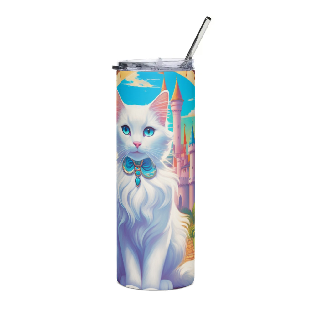 PugMug Custom White Companion Cat Stainless Steel Tumbler