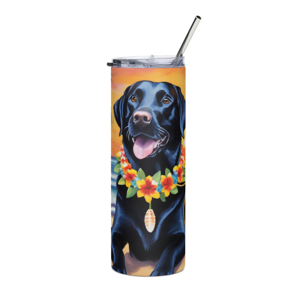 PugMug Custom Black Labrador Retriever Stainless Steel Tumbler