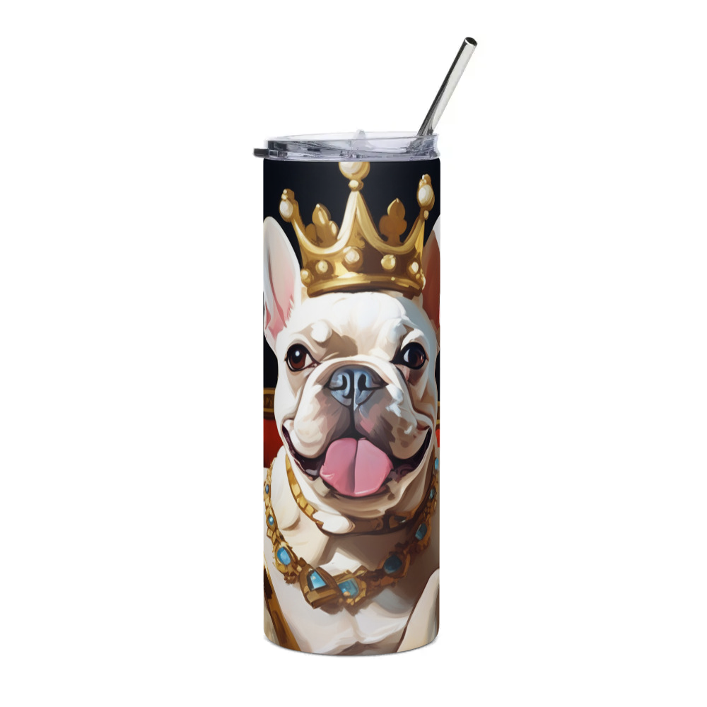 PugMug Custom White French Bulldog Stainless Steel Tumbler