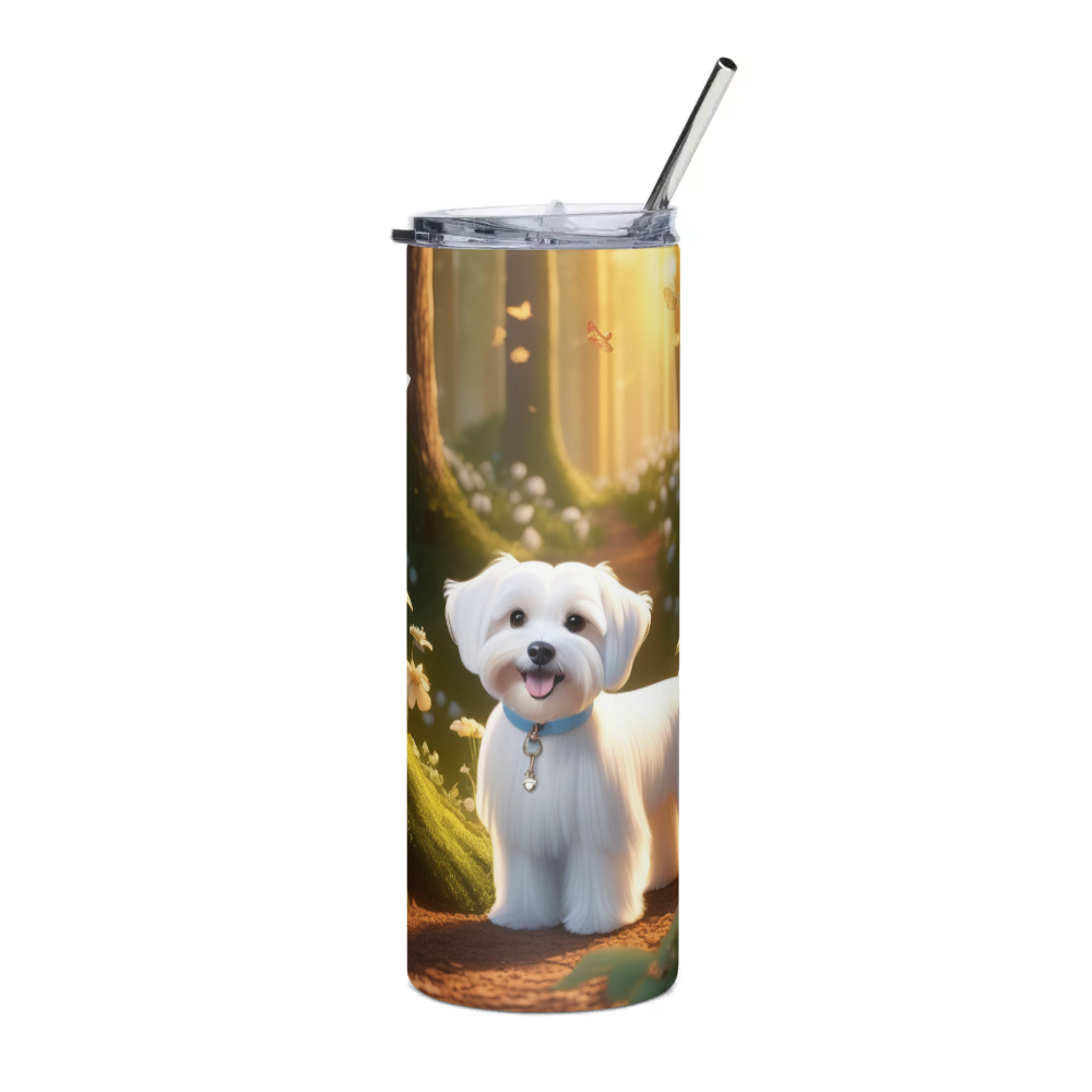 PugMug Custom White Havanese Dog Stainless Steel Tumbler