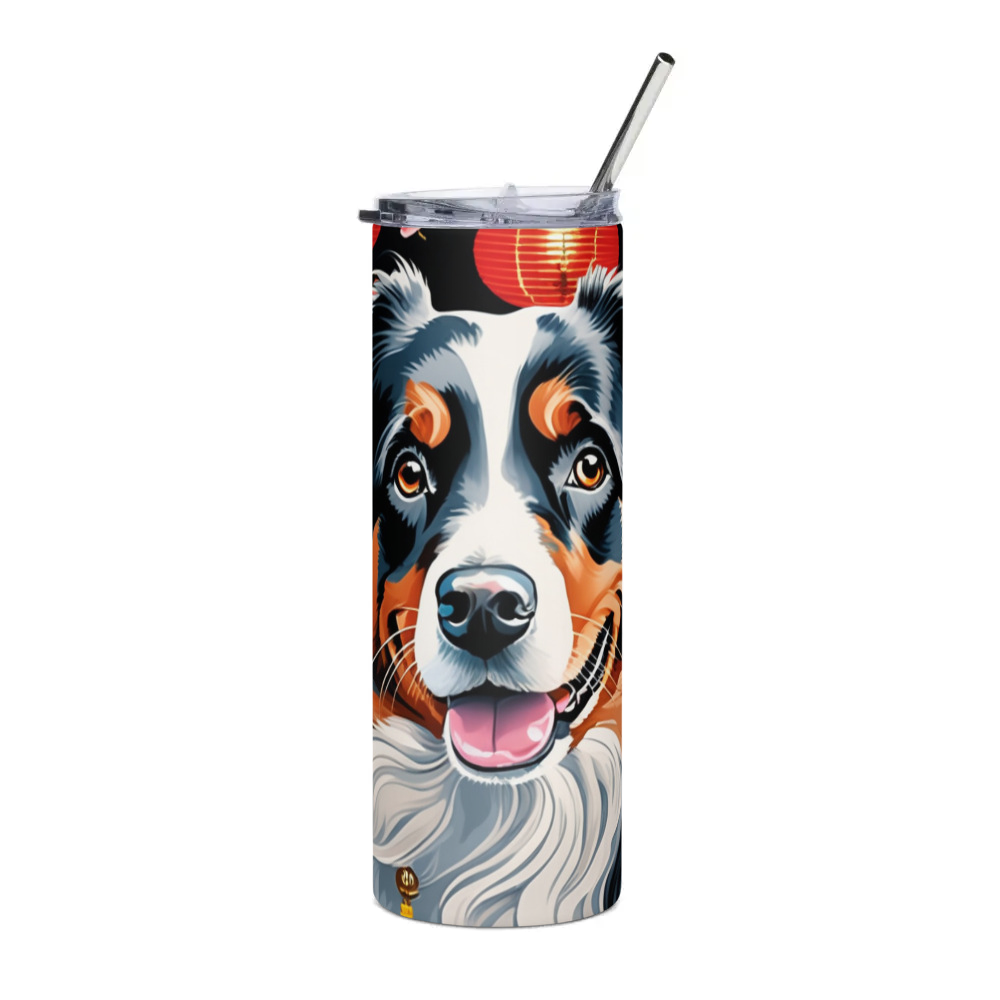 PugMug Custom Australian Shepherd Dog Stainless Steel Tumbler