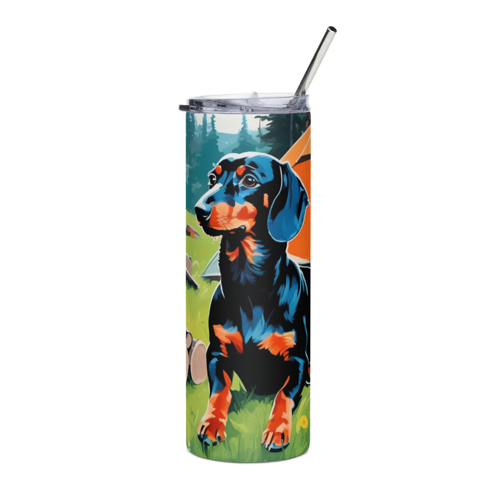 PugMug Custom Black Dachshund Stainless Steel Tumbler