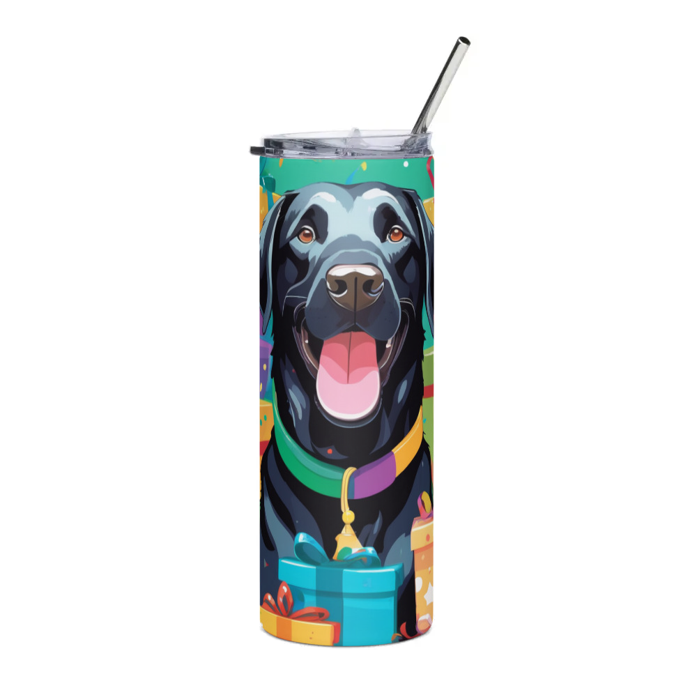 PugMug Custom Black Labrador Retriever Stainless Steel Tumbler