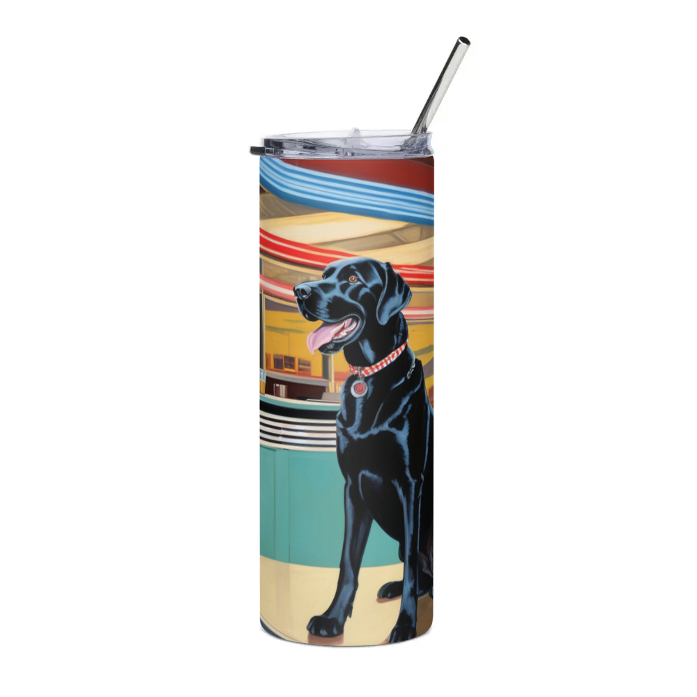 PugMug Custom Black Labrador Retriever Stainless Steel Tumbler