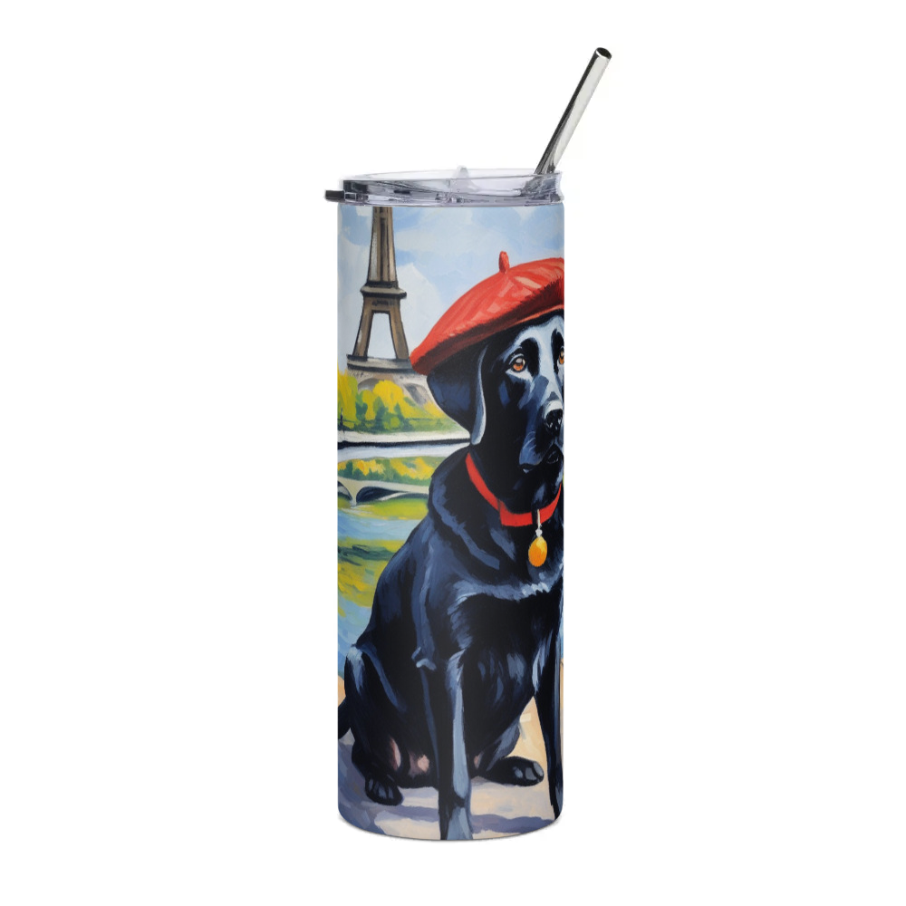 PugMug Custom Black Labrador Retriever Stainless Steel Tumbler