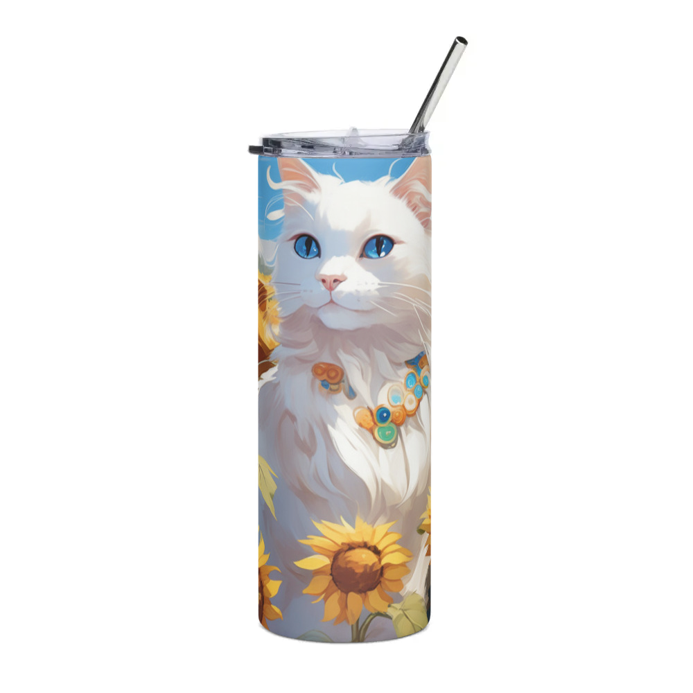 PugMug Custom White Ragdoll Cat Stainless Steel Tumbler