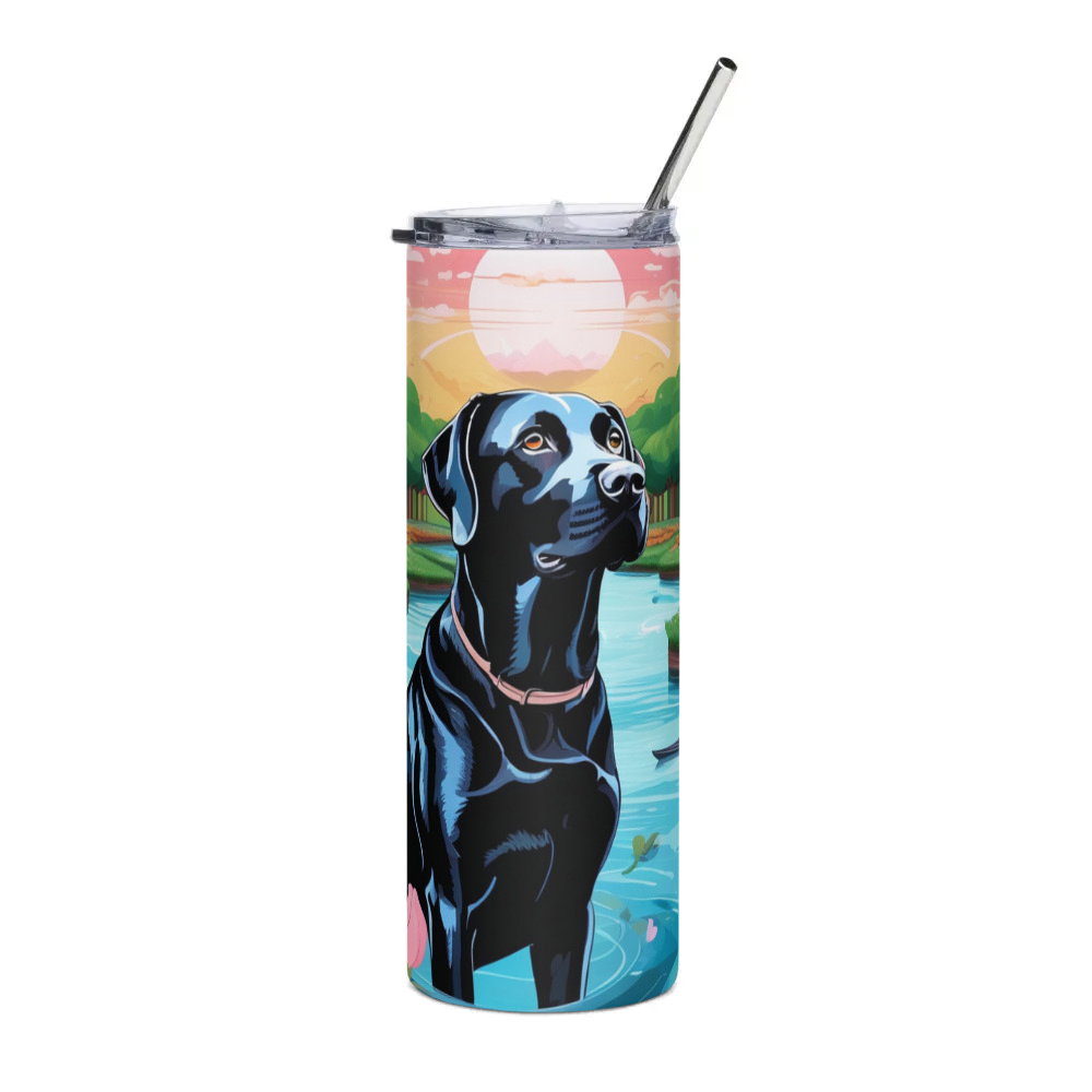 PugMug Custom Black Labrador Retriever Stainless Steel Tumbler