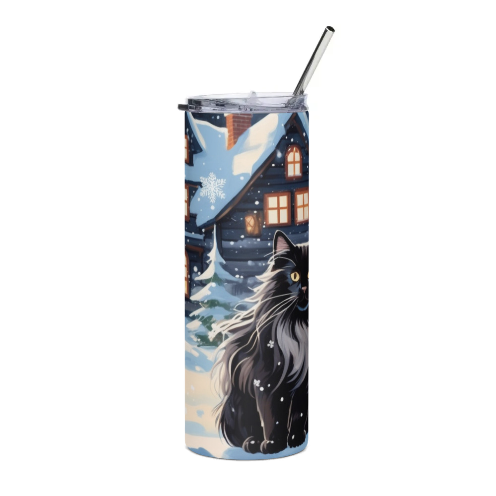 PugMug Custom Black Ragdoll Cat Stainless Steel Tumbler
