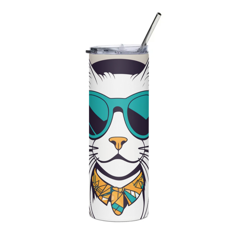PugMug Custom White Ragdoll Cat Stainless Steel Tumbler