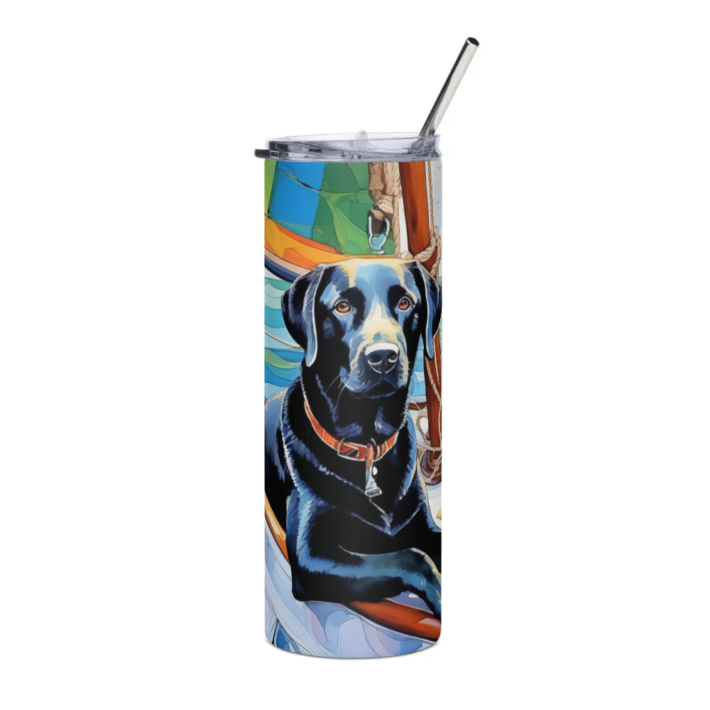 PugMug Custom Black Labrador Retriever Stainless Steel Tumbler