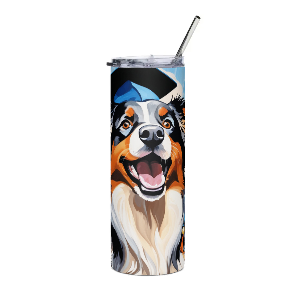 PugMug Custom Australian Shepherd Dog Stainless Steel Tumbler