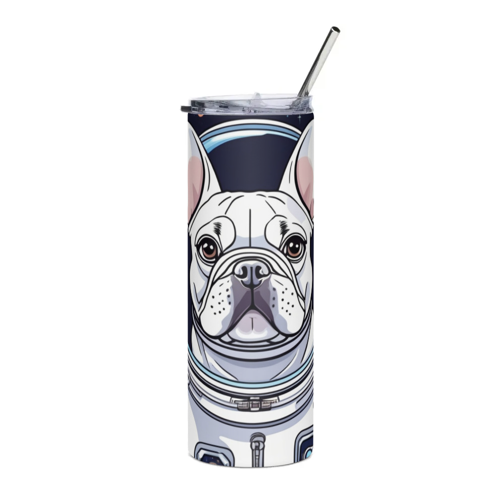 PugMug Custom White French Bulldog Stainless Steel Tumbler