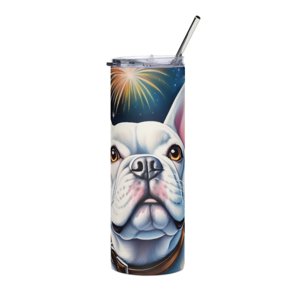 PugMug Custom White French Bulldog Stainless Steel Tumbler