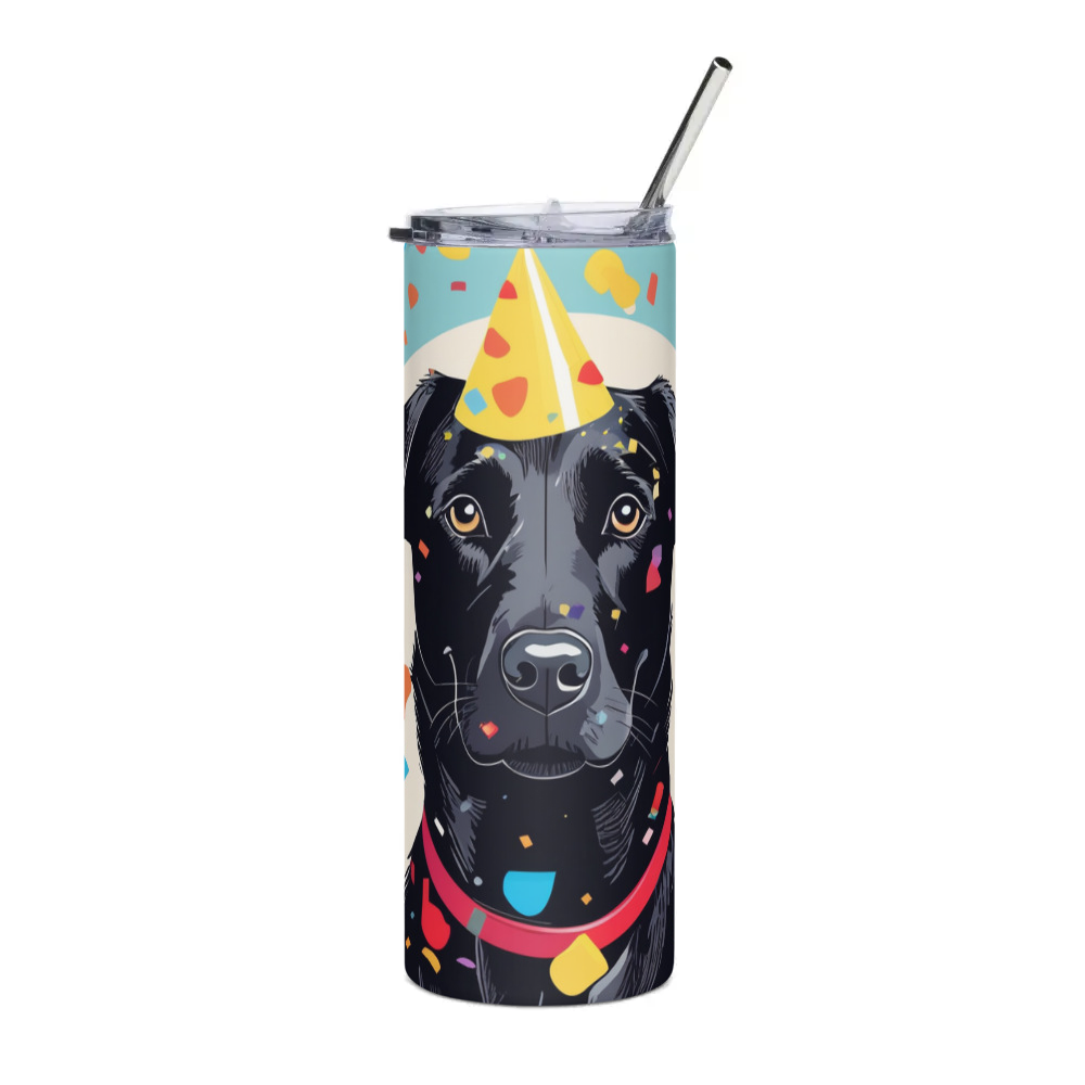PugMug Custom Black Labrador Retriever Stainless Steel Tumbler