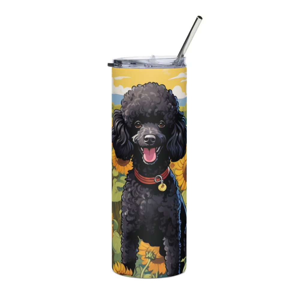 PugMug Custom Black Poodle Stainless Steel Tumbler