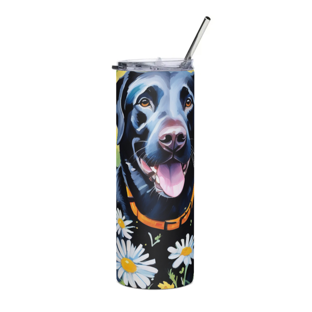 PugMug Custom Black Labrador Retriever Stainless Steel Tumbler