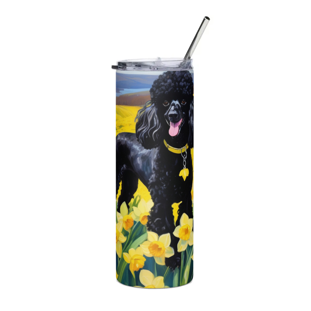 PugMug Custom Black Poodle Stainless Steel Tumbler