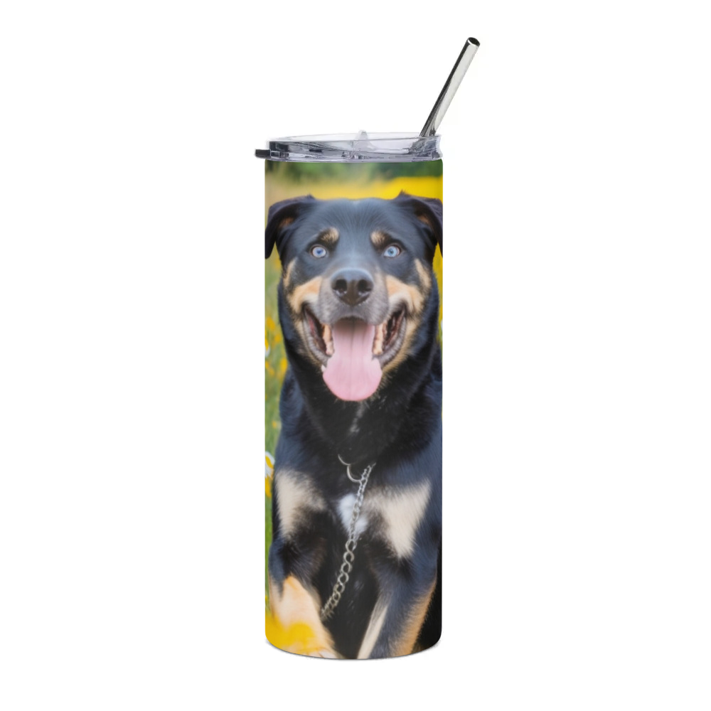 PugMug Custom Blue Stainless Steel Tumbler