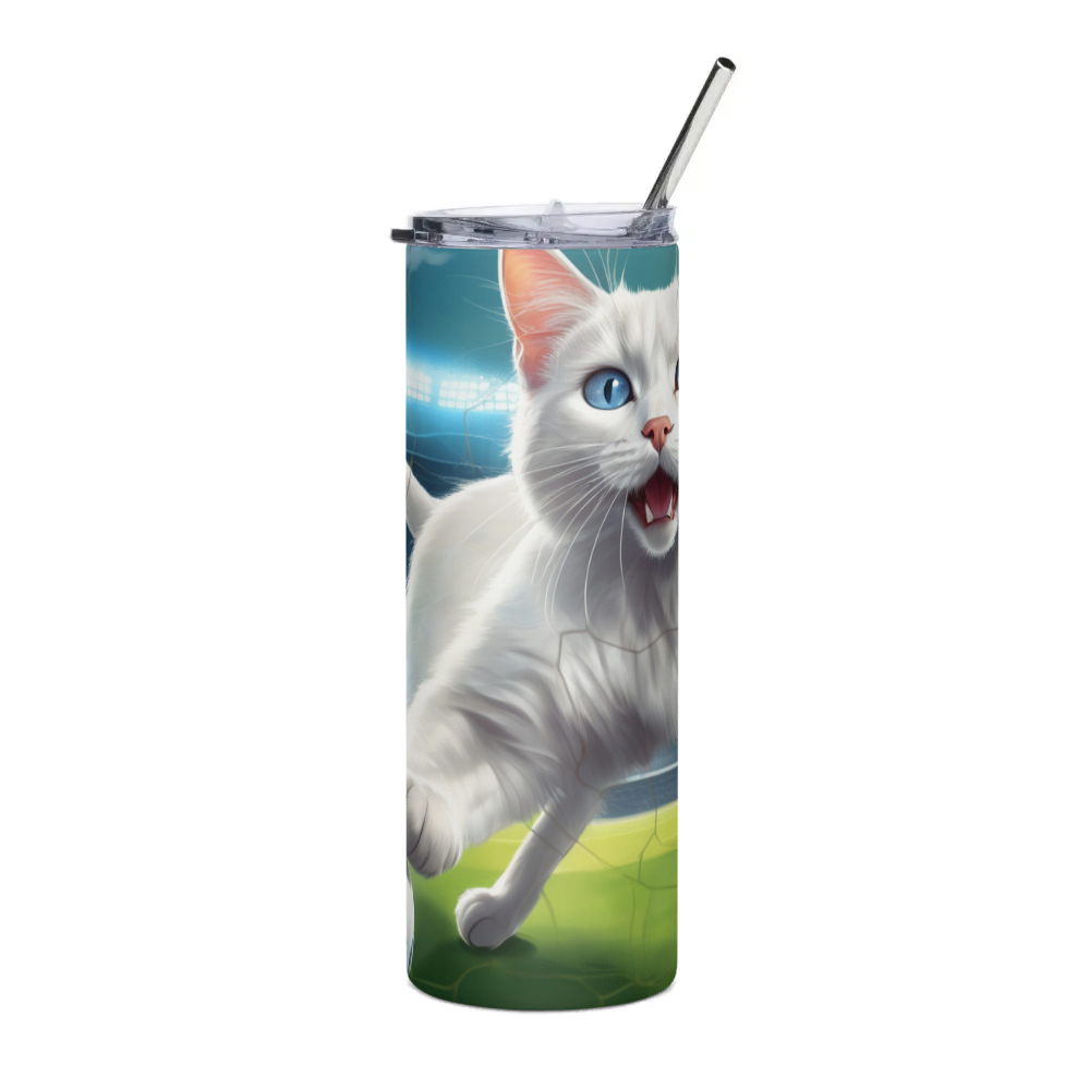 PugMug Custom White Companion Cat Stainless Steel Tumbler