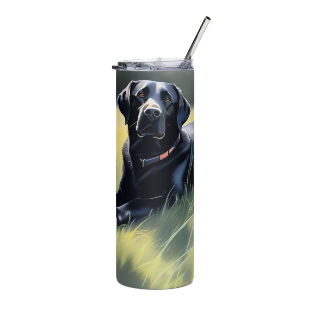 PugMug Custom Black Labrador Retriever Stainless Steel Tumbler