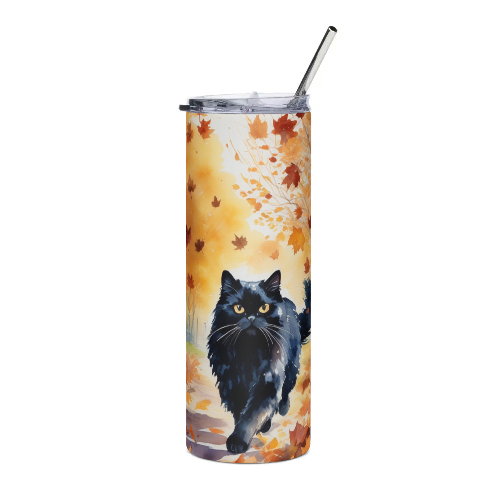 PugMug Custom Black Persian Cat Stainless Steel Tumbler