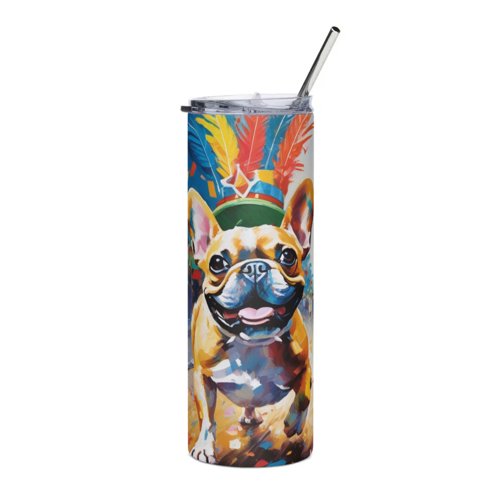 PugMug Custom Tan French Bulldog Stainless Steel Tumbler