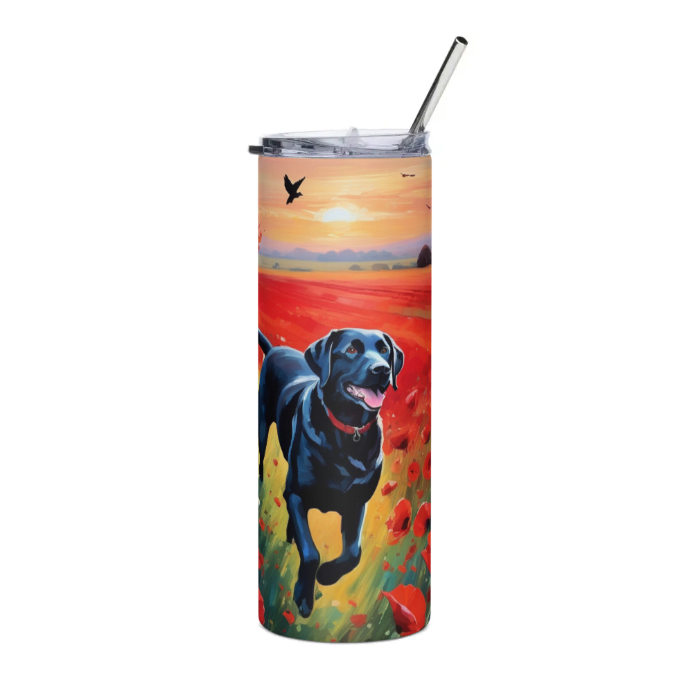 PugMug Custom Black Labrador Retriever Stainless Steel Tumbler