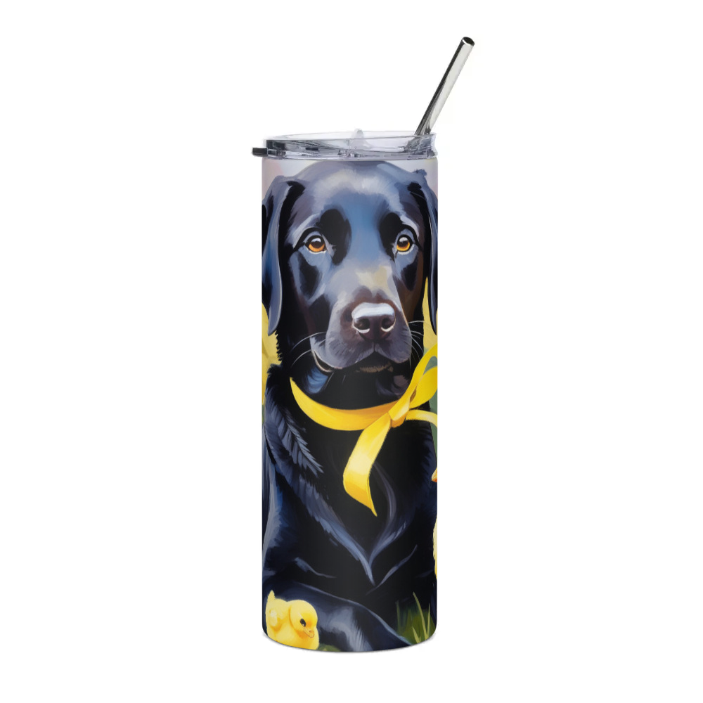 PugMug Custom Black Labrador Retriever Stainless Steel Tumbler