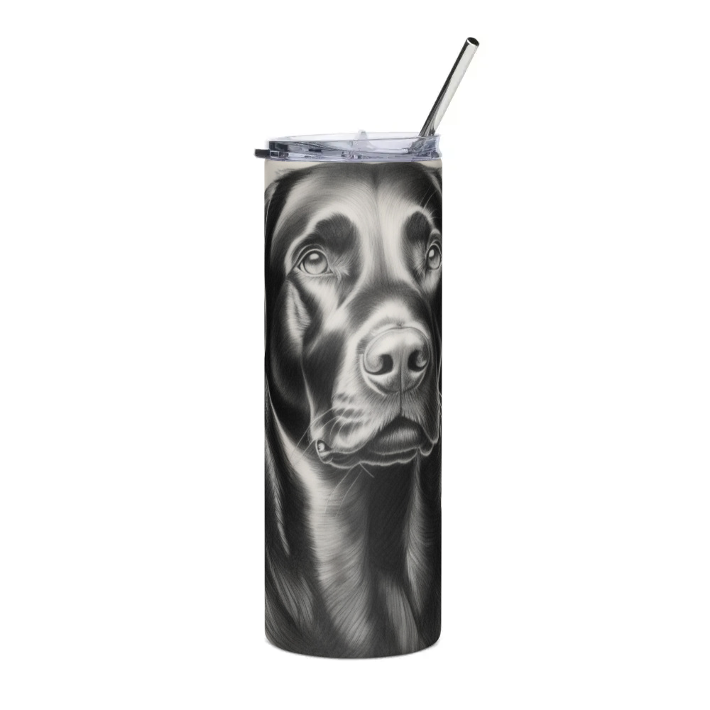 PugMug Custom Black Labrador Retriever Stainless Steel Tumbler