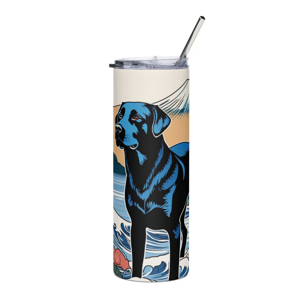 PugMug Custom Black Labrador Retriever Stainless Steel Tumbler