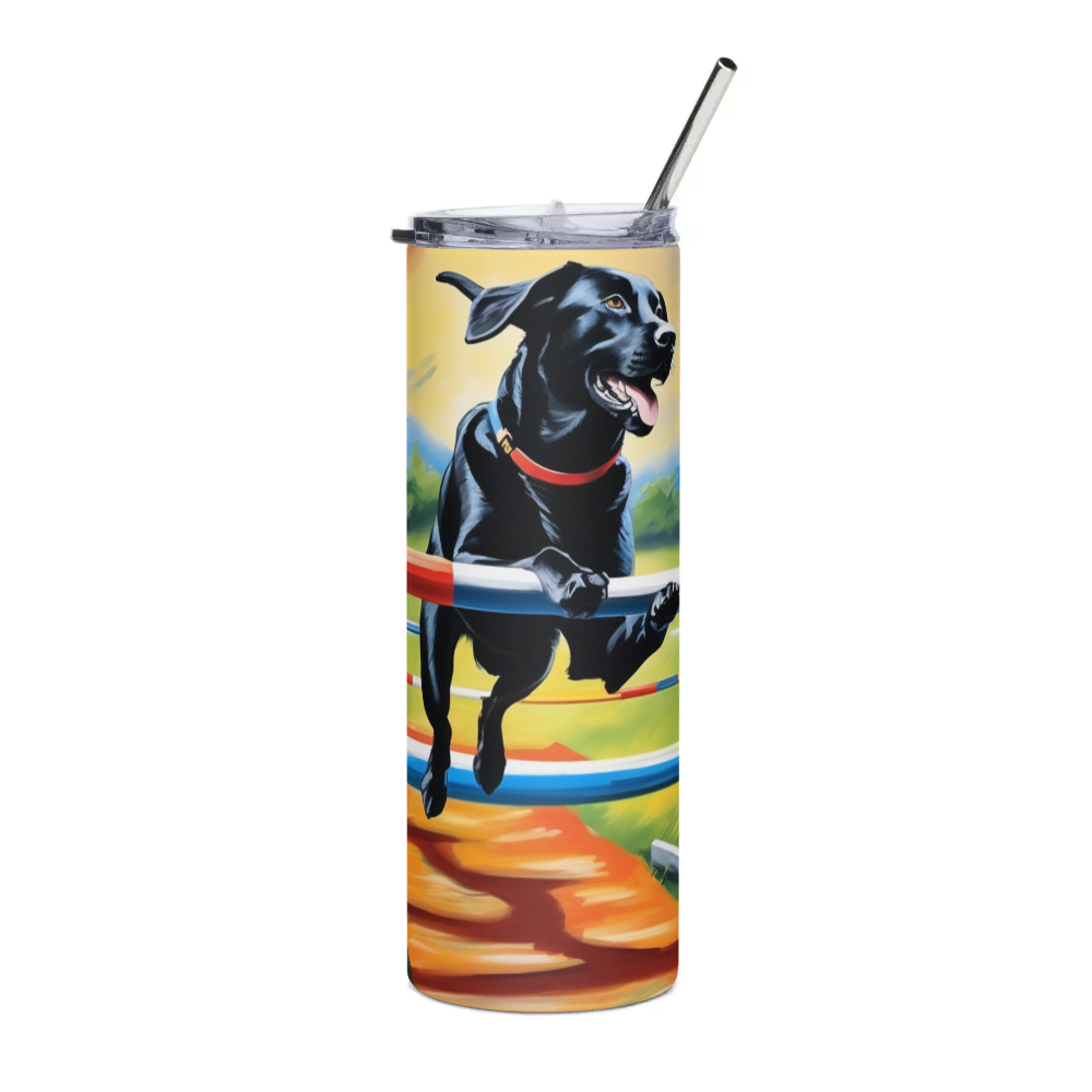 PugMug Custom Black Labrador Retriever Stainless Steel Tumbler