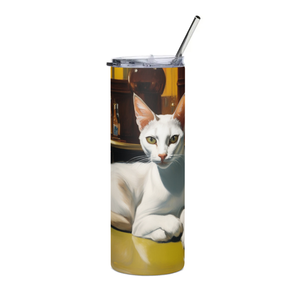 PugMug Custom White Abyssinian Cat Stainless Steel Tumbler