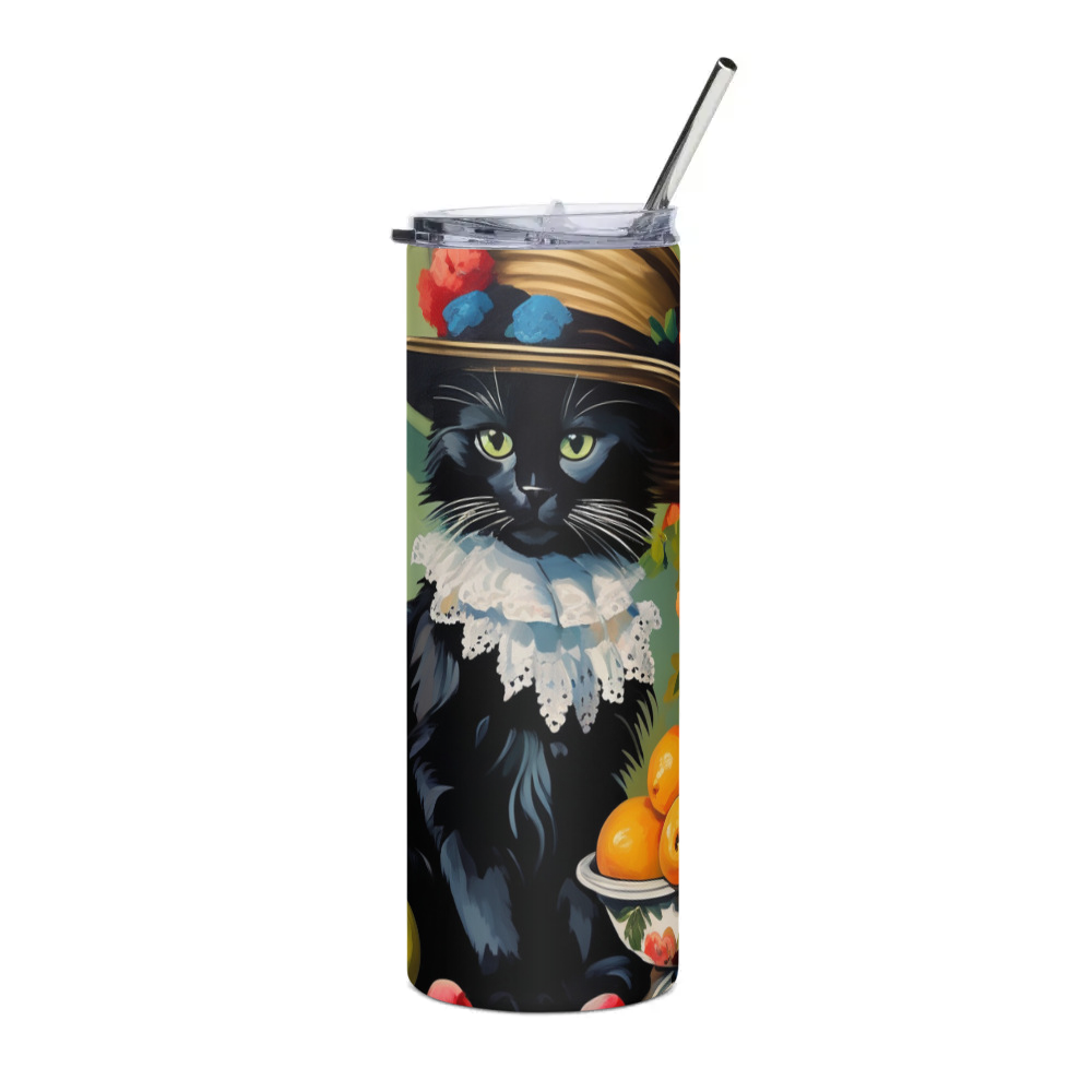 PugMug Custom Black Ragdoll Cat Stainless Steel Tumbler