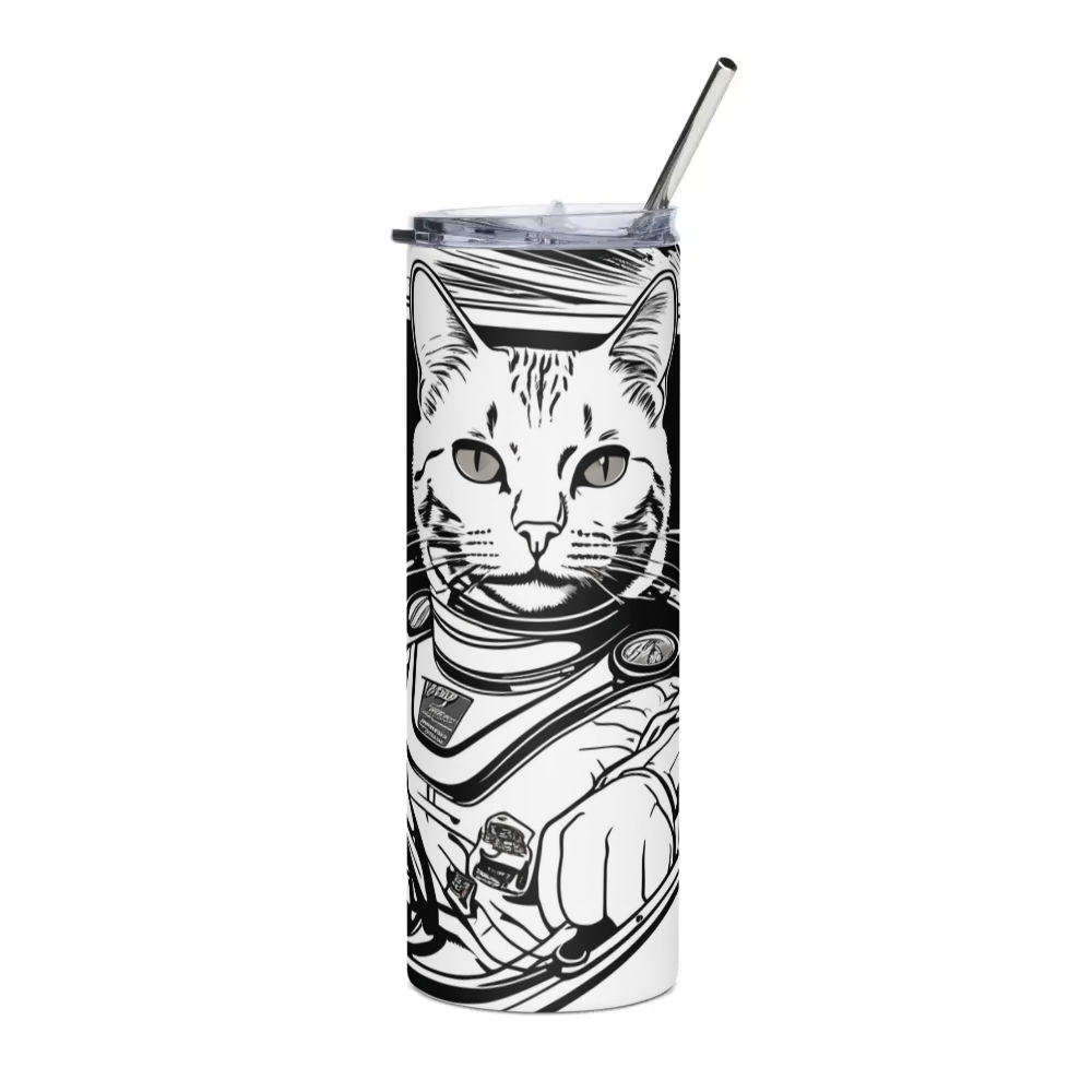 PugMug Custom White Companion Cat Stainless Steel Tumbler