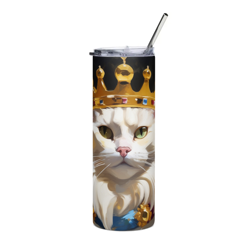PugMug Custom White Companion Cat Stainless Steel Tumbler