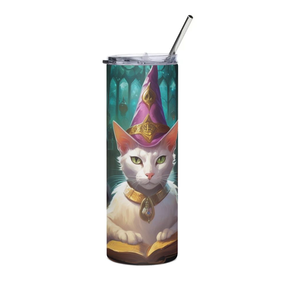 PugMug Custom White Abyssinian Cat Stainless Steel Tumbler