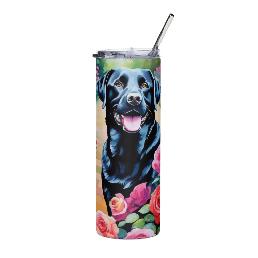 PugMug Custom Black Labrador Retriever Stainless Steel Tumbler